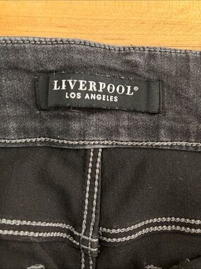 Liverpool Black Jeans with Light Gray Stitching